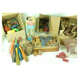 Large lot of Vintage Wooden blocks/toys