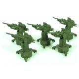 5 Metal Military "Gun Mount" Pencil Sharpeners