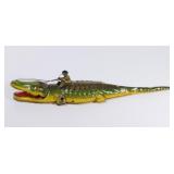 J Chein Tin Wind Up Toy Alligator 15" Long