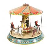 Unique Art Kiddy Go Round Tin Litho Carousel