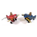 Pair of Marx #12 Rollover Tin Litho Airplanes