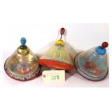 (3) Vintage Ohio Art Metal/Plastic Tops