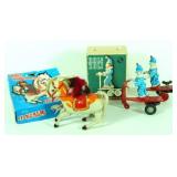 Vtg Roli Zoli Tin Toys &  Monkey Riding Horse