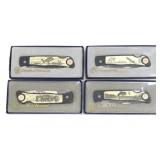 (4) SMITH & WESSON Scrimshaw Lock Blade Knives