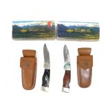 WESTERN S-532 & S-533 Folding Knives with sheaths
