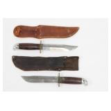 (2) WESTERN Knive with sheaths