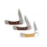 (2) Buck 505 & (1) 506 Folding Knives all 2 3/4"