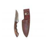 BUSHCRAFT Knife with etching on blade with sheath