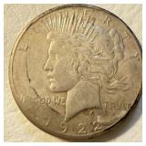 1922 S - US Silver Peace Dollar
