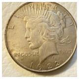 1922 US Silver Peace Dollar