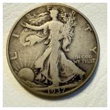 Rare 1937 S - US Walking Liberty Half Dollar