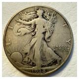 1938 US Walking Liberty Half Dollar