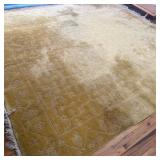 Hand Knotted 11'7' x 10'2' Wool Rug. Gold &