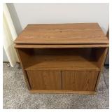 Oak TV Console with Swivel Top