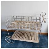 Heavy Metal & Wood Flower Cart