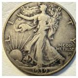 1939 US Walking Liberty Half Dollar