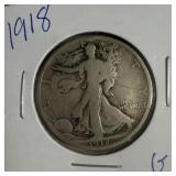 1918 US Walking Liberty half Dollar