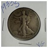 1933 S US Walking Liberty half Dollar
