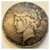 1927 S - US Silver Peace Dollar