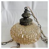 Mid Century Modern Glass Globe Swag Pendant Light