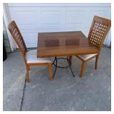 Solid Hard Wood 36' Table w/ 2 ChairsChairs