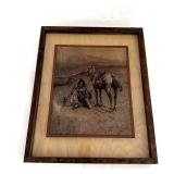 Vtg Engraving 'Burning the Range' by Fredrick