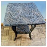 Vtg Japanese Hand Carved Side Table - lightweight