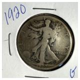1920 US Walking Liberty half Dollar