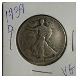 1939 D US Walking Liberty half Dollar