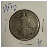 1917 D US Walking Liberty half Dollar