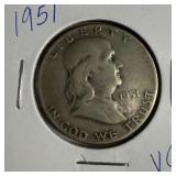 1951 US Franklin Half Dollar