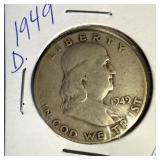 1949 D US Franklin Half Dollar