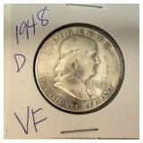 1948 D Franklin Half Dollar