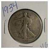 1934 US Walking Liberty half Dollar