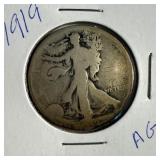 1919 US Walking Liberty half Dollar