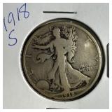 1918 US Walking Liberty half Dollar