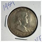 1954 US Franklin Half Dollar