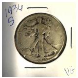 1936 S US Walking Liberty half Dollar