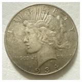 1934 D - US Silver Peace Dollar