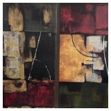 2- 39 x 19 Gorgeous Abstract Canvas Paintings