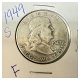 1949 S Franklin Half Dollar