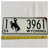 NOS 1954 License Plate (rust on corner)