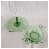 Antique Fostoria Depression Glass Sandwich Tray &