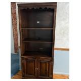 74' Bookshelf w/ Bottom Storage. Outlets on 2
