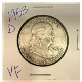 1953 D Franklin Half Dollar