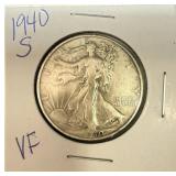 1940 S Walking Liberty Half Dollar