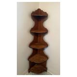 Antique Wooden 5 tier Corner Display Shelf