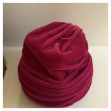 VTG Mid-Century Draped Velvet Turbin Hat. Demezel