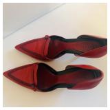 VTG Margaret Jerrold Red Leather Pumps sz 8.5