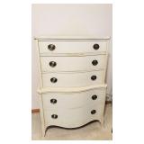 Vtg 2-Tier 5 drawer Serpentine Chest of